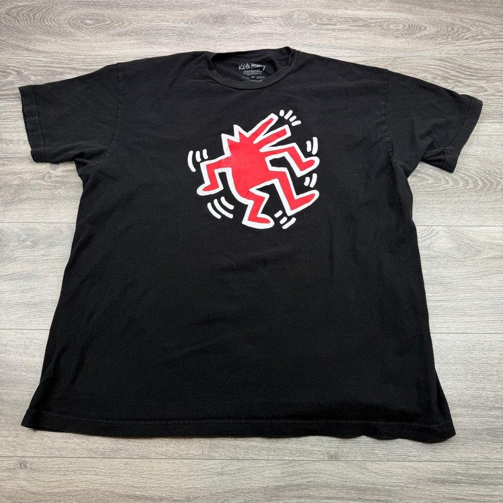 Keith Haring Shirt Mens XXL Dancing Figure Graphic Short Sleeve Art Pop Culture